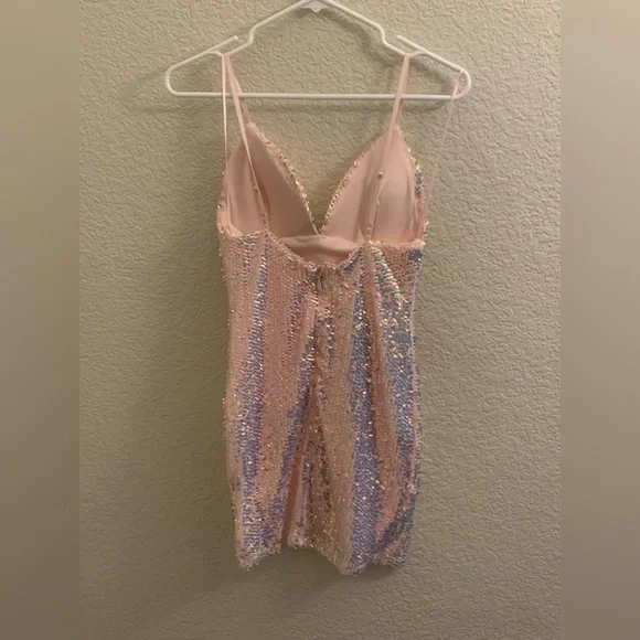 Sequin blush mini dress - Picture 3 of 5